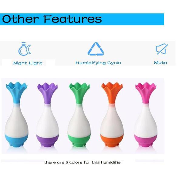 USB Ultrasonic Aroma Essential Oil Diffuser Air Mist Humidifier with Electric LED Night Light Aromatherapy for Office Ho
