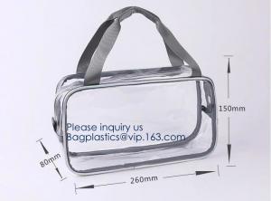 Buy cheap Holiday Cosmetic Bag Flamingo Ice Cream Transparent Makeup Bags With Handle See Through Plastic Makeup Bags, Dress Bags product