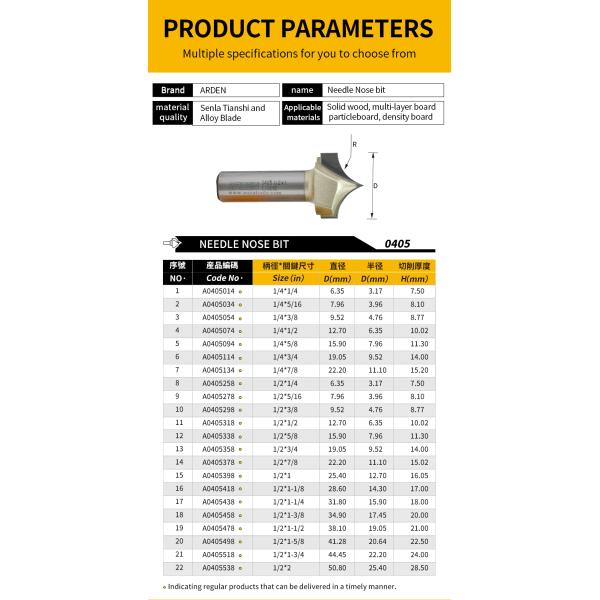 Cnc Wood Bits Fresas Para Router High-quality Sharp Nosed Ovolo Router Bits for Wood Woodworking Arden Cnc Bits
