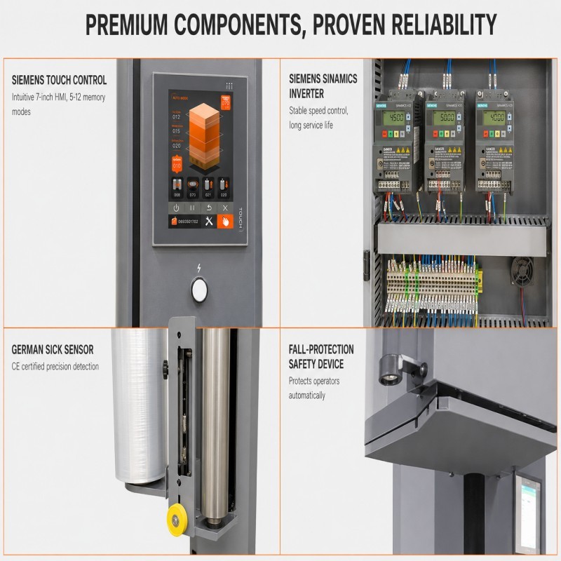 1500KG Automatic Stretch Wrapper Machine 2350mm Wrapping Height For Manufacturing Logistics