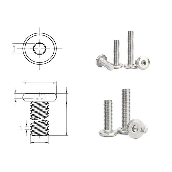 Nickel Plating Pan Head Hex Screw M3 X 10mm Screws Wide Application