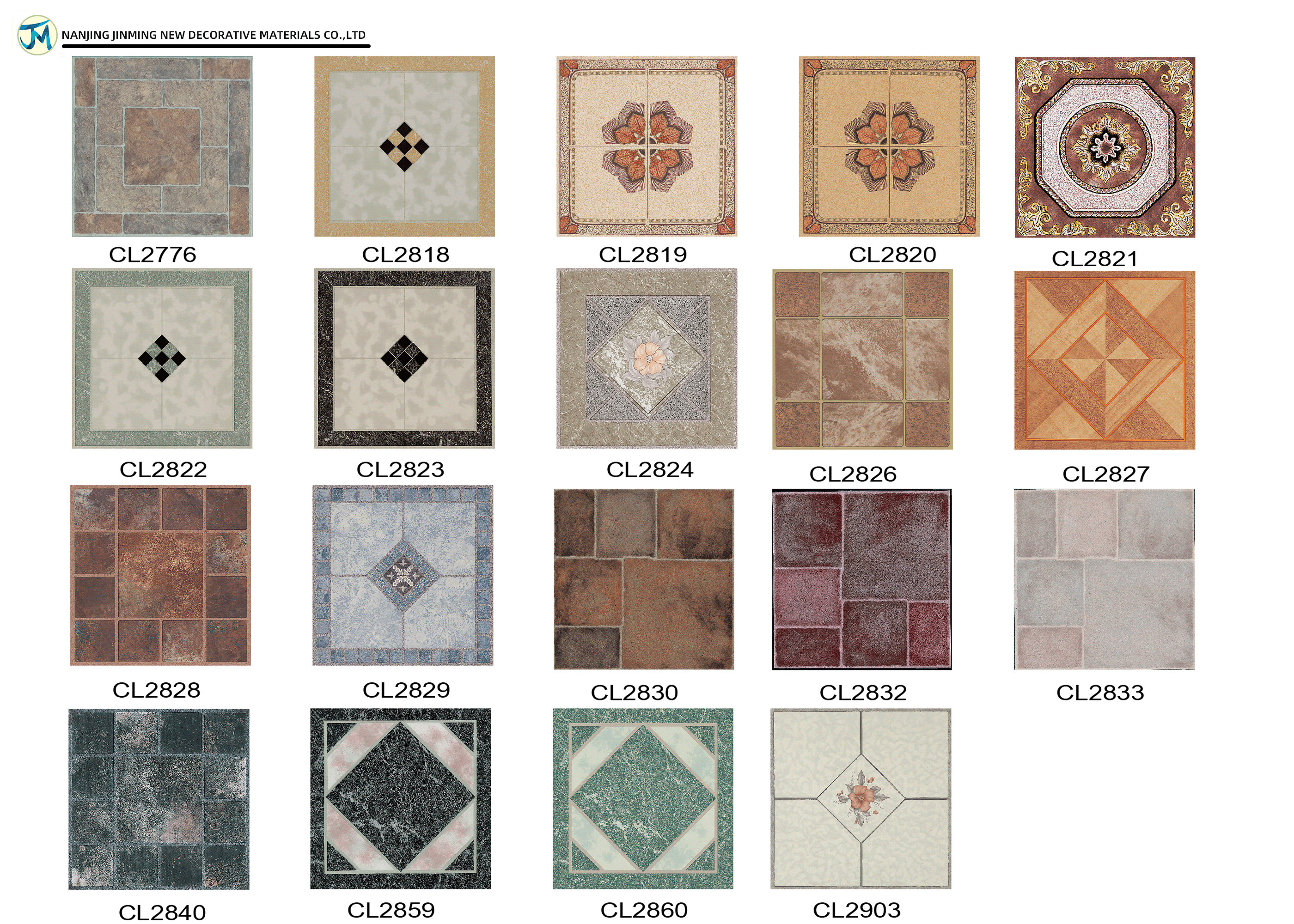 Patterned Non Slip Marble Self Adhesive Floor Tiles