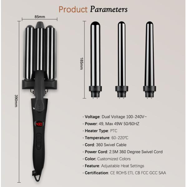 Professional Interchangeable Hair Curler Wand Set With Ceramic Barrels