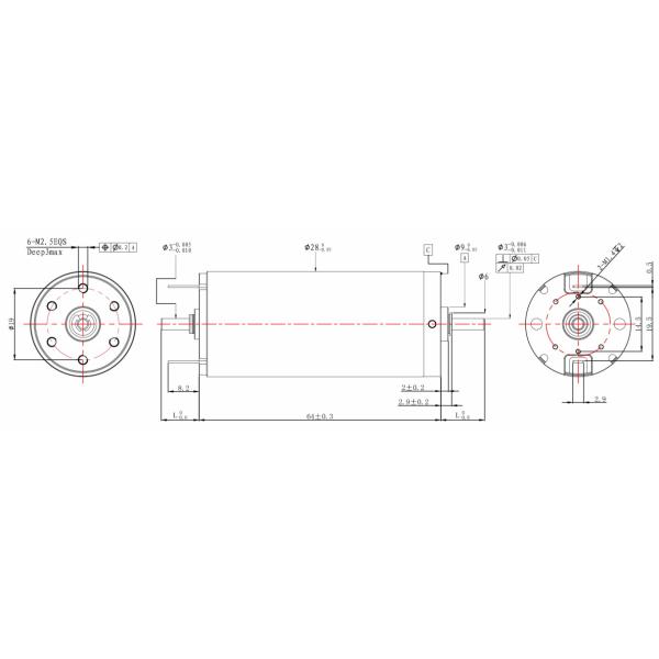 Low Noise Brushless Coreless Motor 2864 Rapid Acceleration Ironless