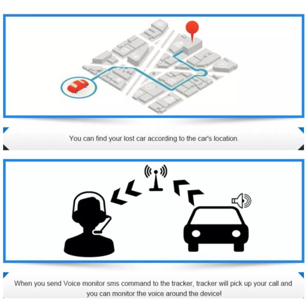 SOS Voice Listening Fuel Sensor Car GPS Tracker With Stable Fleet Management Platform