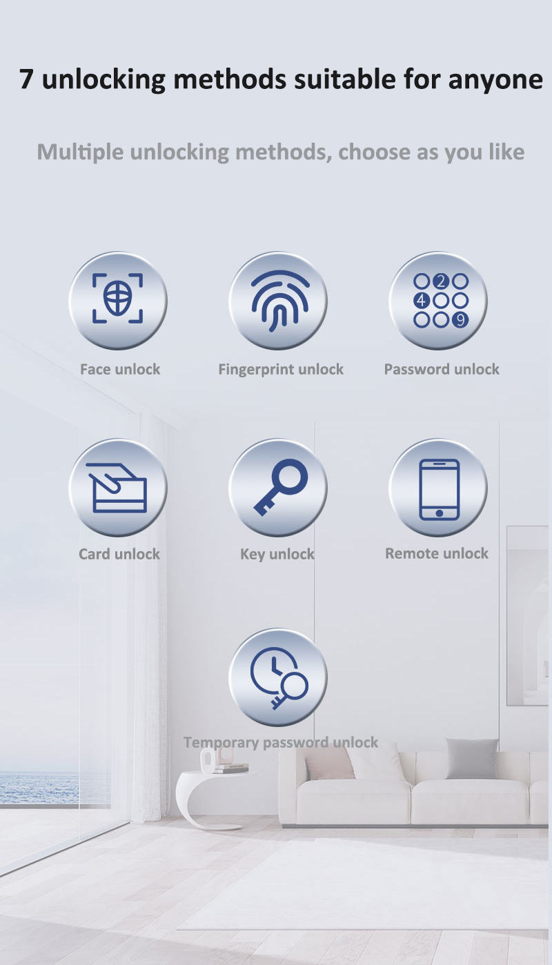 Anti Theft Face Detection Lock Video Intercom Tuya Face Scanner Door Lock