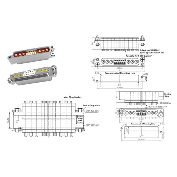 High & Low Frequency Hybrid Integrated Connector Rectangular