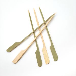 15cm bulk Green Bamboo Paddle Picks Sticks For Food