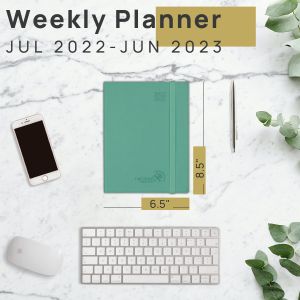 OEM Green Medium Academic Planner With Monthly And Weekly Schedule