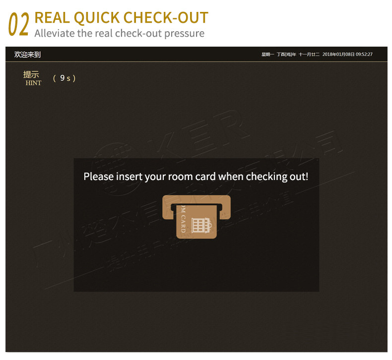 Floor stand touch screen hotel automatic payment terminal kiosk cash check in self-service terminal kiosk