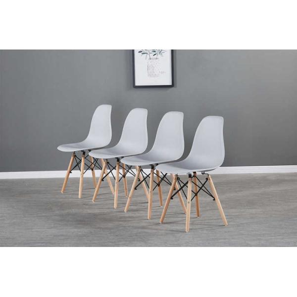 32.28in High PP Plastic Modern Gray Dining Chair Sets Simple Structure