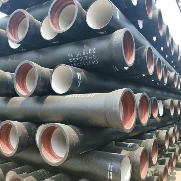 ISO2531 EN545 EN598 Ductile Iron Pipe C25 C30 C40 Black Color For Water