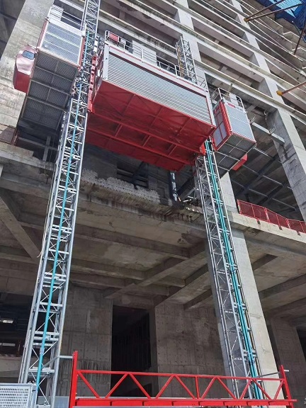 Hot Galvanized SCE400G Construction Personnel Hoist Rack And Pinion Type rack and pinion construction hoist