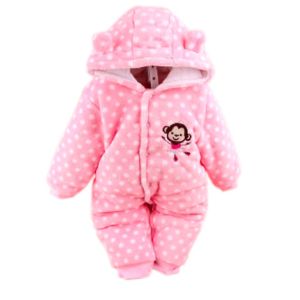 Winter custom baby clothes fleece lined newborn baby rompers
