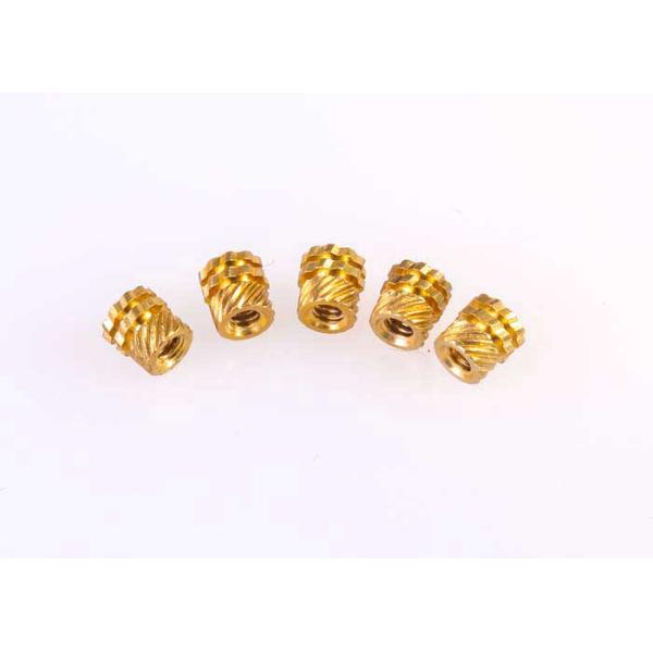 Plastics Parts Insert Brass Knurled Nut / Threaded Molding Insert Nut Customized Size