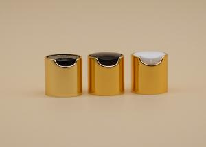 Buy cheap Shiny Gold Disk Top Cap , Bottle Cap Closure 24mm Neck For Body Lotion product