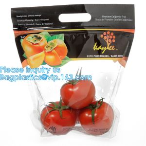 Fruit Grape Cherry Vegetable Packing Protection Bag, Handle Standing Resealable