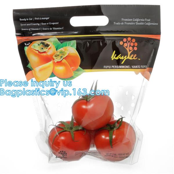 Fruit Grape Cherry Vegetable Packing Protection Bag, Handle Standing Resealable