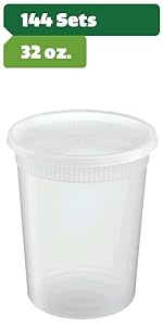 Plastic Deli Containers With Lids, Slime, Soup, Meal Prep Containers Stackable Leakproof Microwave Dish