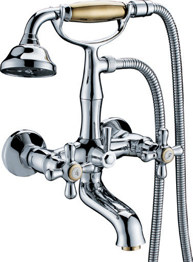 Buy cheap Classic Wall Mounted Bathtub Mixer Taps / Hot Cold Two Handle Brass Faucet product