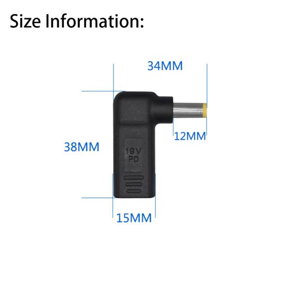 USB Type C Female To DC 5.5*2.5mm 5525 Male Converter PD Decoy Spoof Trigger Plug Jack Laptops Fast Charging Head Power Adapter