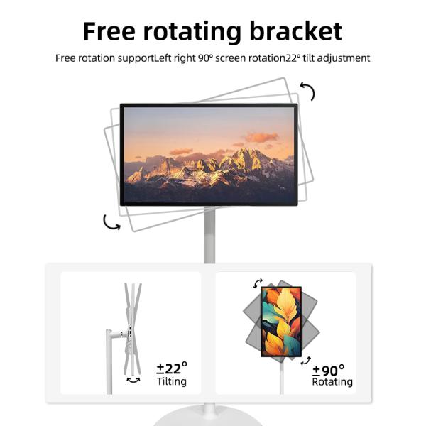 21.5 Inch Battery-Power Portable Mobile Display Android12 Tablet Tv In-Cell Touch Screen Gym Gaming Live Room Smart Tv