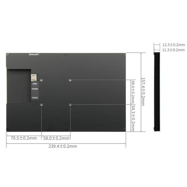 10.1 inch TFT lcd module with CTP 1280x800 resolution HDMI interface supporting of Raspbian、Kali linux、Ubuntu、Kodi、W