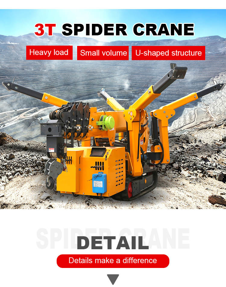 3 Ton Assembly Wireless Remote Control Elevator Crawler Cranes 12v 45AH Spider Crane