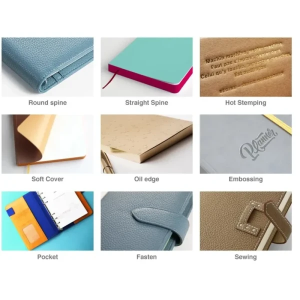 2mm Genuine Leather 3 Ring Binder Folders 100sheets Portfolio 80gsm