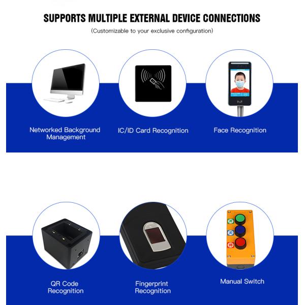 HCW 300-800mm Gate Length RFID Turnstile Gate Semi Automatic Pedestrian Security Gate
