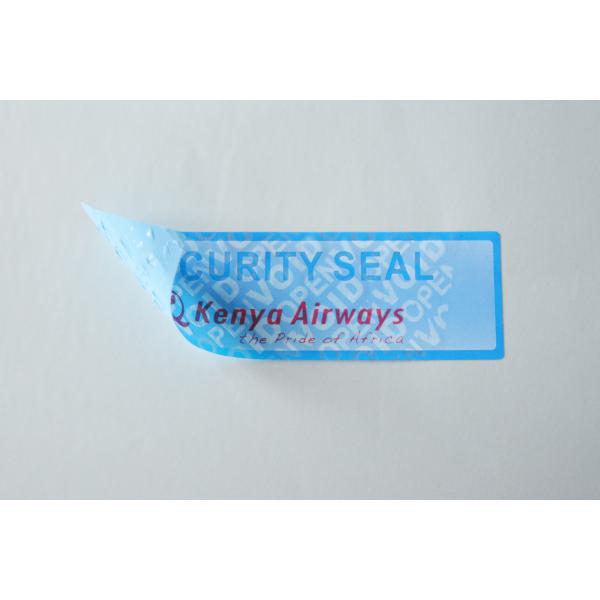 Matt Blue Tamper Evident Security Labels With 80gsm Glassine Paper Release Liner