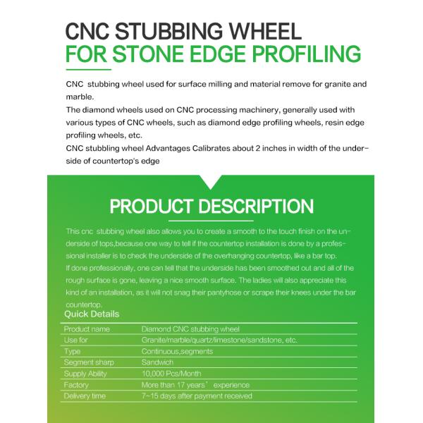 Customized 150mm CNC Stubbing Wheel for Accurate Granite Marble Quartz Profiling Needs