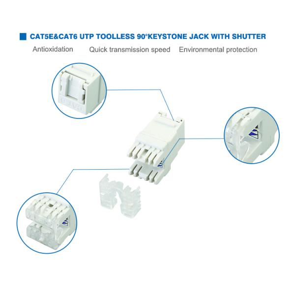 K005-C5E Rj45 Ethernet Jack With Fastener Hats Easy To Assemble / Disasemble