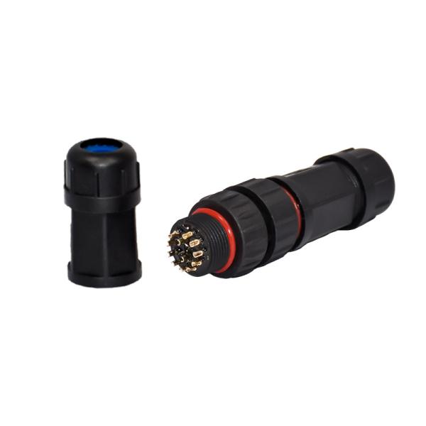 12P Waterproof Data Connector M19 IP67 M19 Screw Locking Black