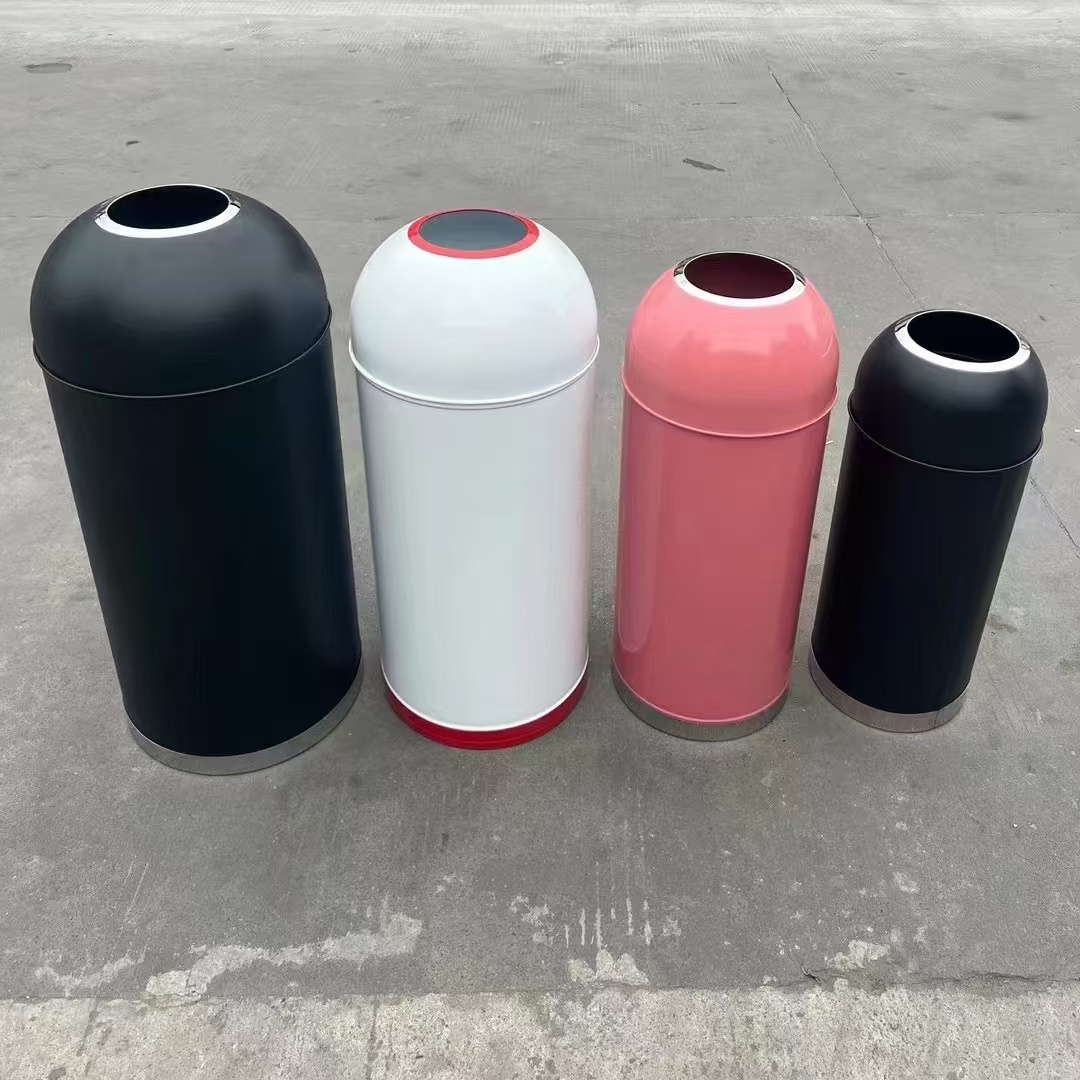 Modern Stainless Steel Open Top Dustbin Large Capacity Commercial Coffee Shop Hotel Vertical Waste Bin