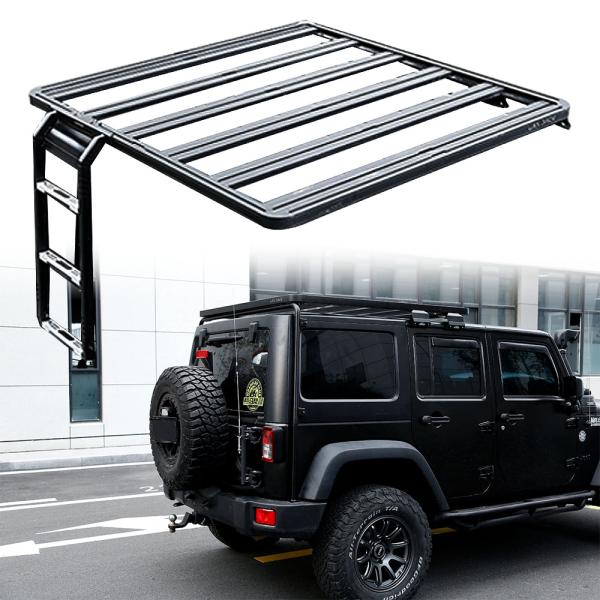 Jeep Wrangler JK Roof Rack with Ladders and Q235-8 Steel Material Size 840*400*261mm