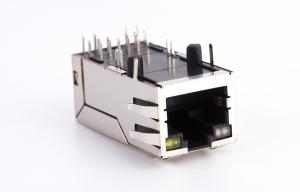 Buy cheap 10g Ethernet Rj45 Female Connector Black Nickel Shield Plating with led Side Entry Tab-up product