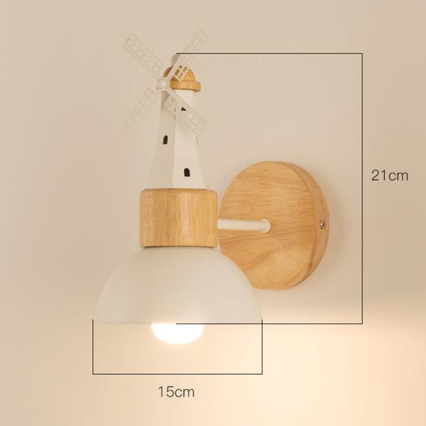 Nordic Minimalist Wooden LED Wall Lamps Windmill Bedside Wood Wall Light(WH-OR-63)