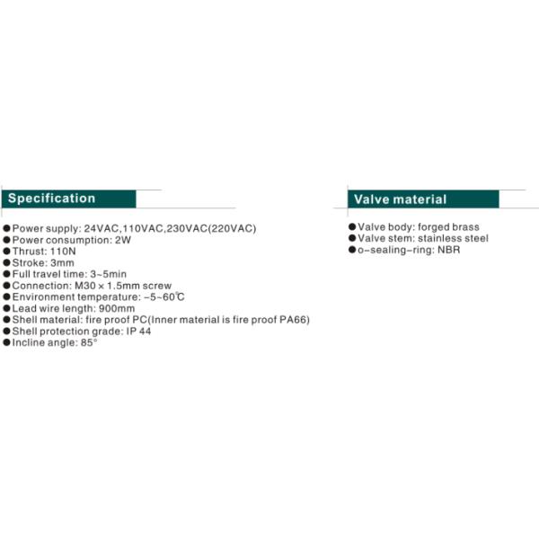 Small Size Hot Water Coil Motorized Valve Slim Type Electric Heating Valve DN15 / DN20
