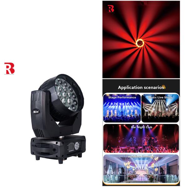 High Brightness Wash Zoom LED 19PCS*15W Moving Head Stage Light For Entertainment