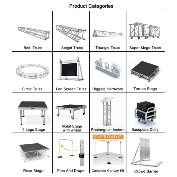 Robust Circular Aluminum Truss Multi Angle Truss Corner For Stage Events