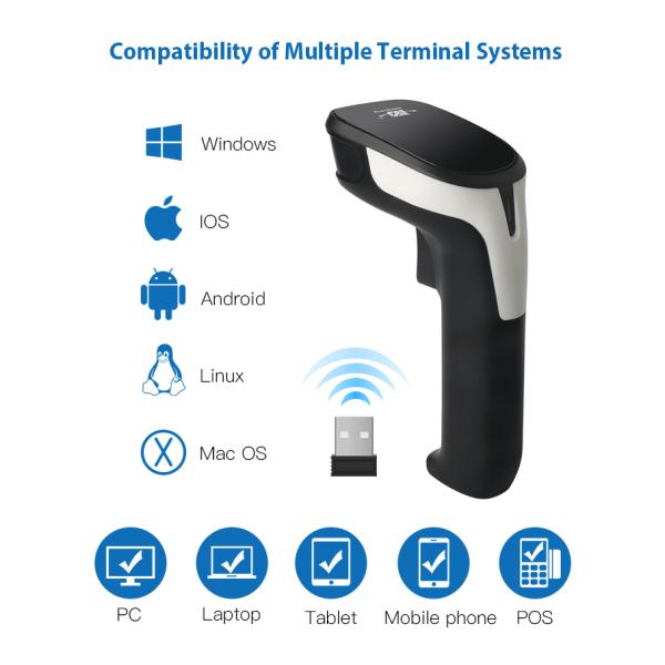 QR Code Bluetooth Wireless Handheld Barcode Scanner For Mobile Payment
