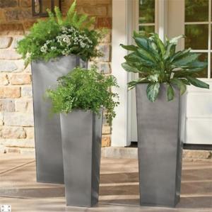 Buy cheap Contemporary Brushed Tapered Stainless Steel Planter Box For Indoor And Outdoor product
