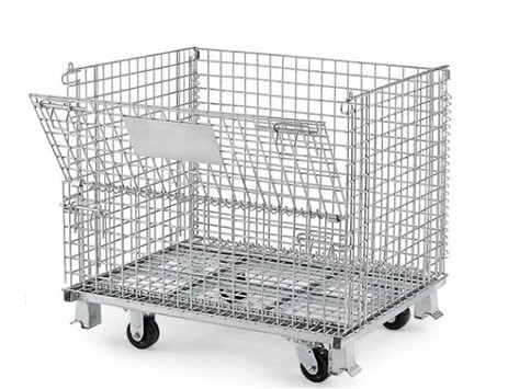 Buy cheap Collapsible Wire Mesh Container Foldable Steel Pallet Storage Cage product