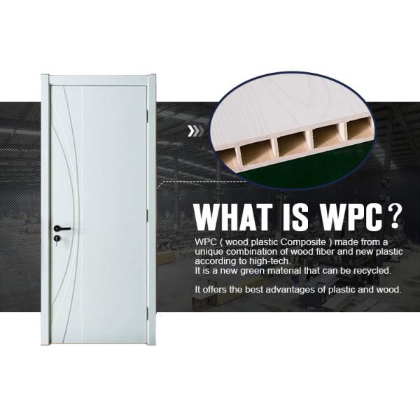 Modern Solid Wood Residential WPC Doors PVC Customized Anti Flaming Features