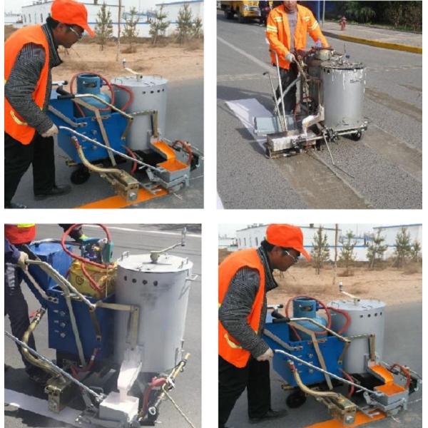 Hand Pushing Thermoplastic Pavement Road Line Marking Equipment 125L Tank
