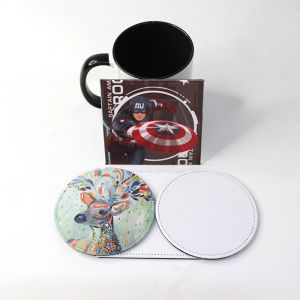 Sublimation Coaster Blanks Round And Square Leather Coasters Custom Print
