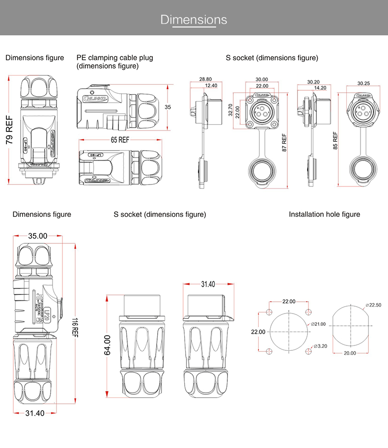 CNLINKO M20 IP68 Waterproof 12 Pin Connector Welding Cable 12 Volt Panel Mount Female Connector