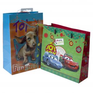 Buy cheap Customize Size Recycled Paper Gift Bags CMYK printing Toy Paper Bag product