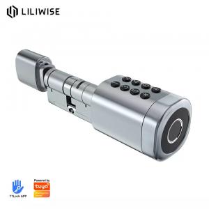 China Adjustable WiFi BLE Digital Door Lock Smart Cylinder With Mechanical Key on sale